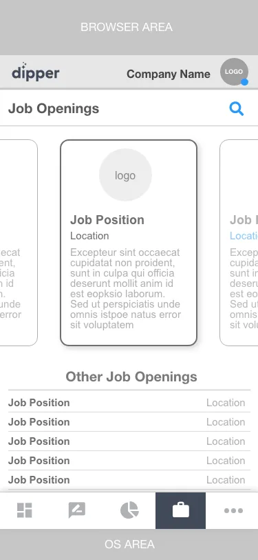 Job openings screen