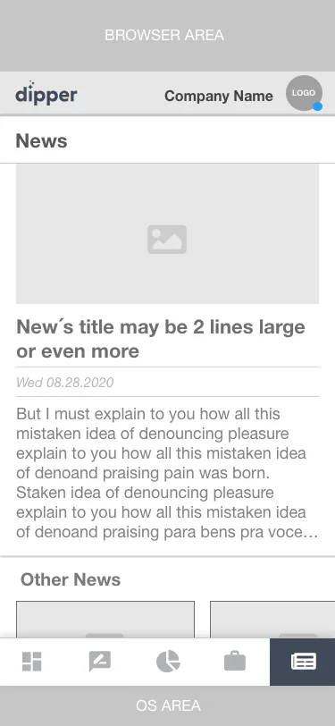 News feed screen
