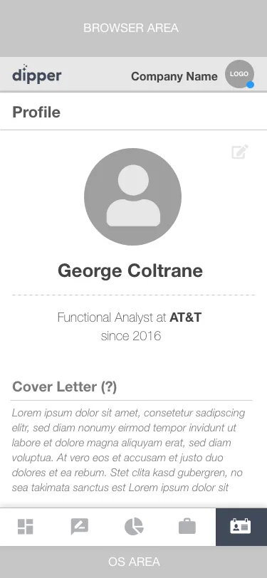 Profile screen